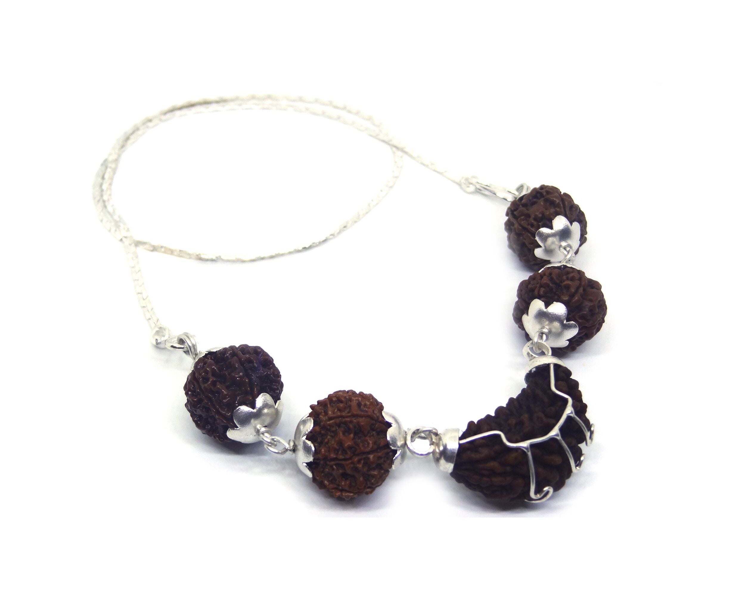 1 Face with 5 , 6, 7 ,8 Mukhi Rudraksha Kavach in Silver